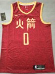 NBA 0 Westbrook Rockets Rouge Maillot avec Chinese